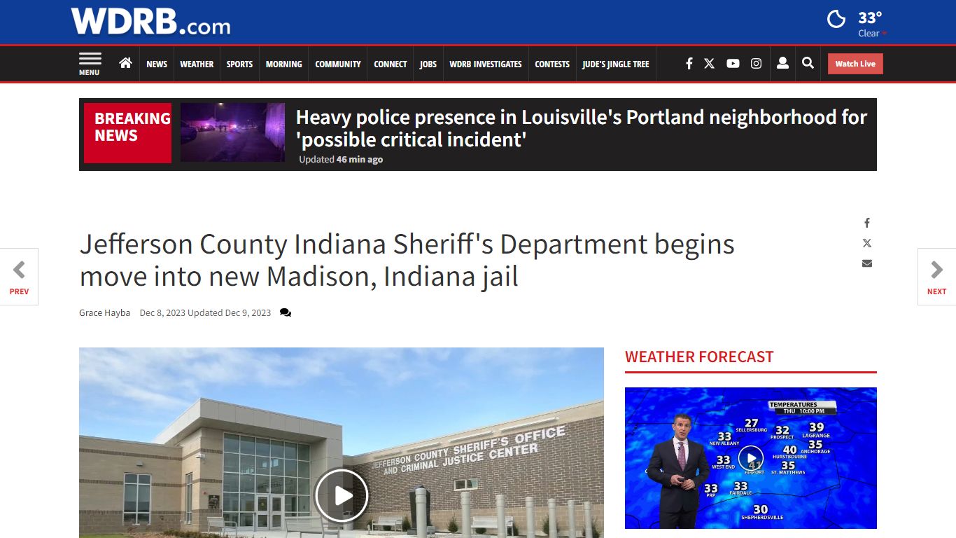 Jefferson County Indiana Sheriff's Department begins move into new ...